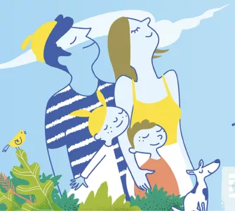 illustration une famille qui respire